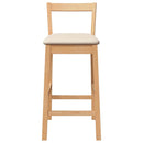 vidaXL 2 db természetes tömörfa gumiból bárszékek párnákkal