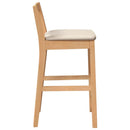 vidaXL 2 db természetes tömörfa gumiból bárszékek párnákkal