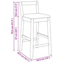 vidaXL 2 db természetes tömörfa gumiból bárszékek párnákkal