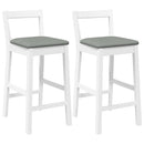vidaXL 2 db fehér tömörfa gumiból bárszékek párnákkal