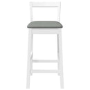 vidaXL 2 db fehér tömörfa gumiból bárszékek párnákkal