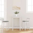 vidaXL 2 db fehér tömörfa gumiból bárszékek párnákkal