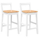 vidaXL 2 db fehér tömörfa gumiból bárszékek