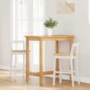 vidaXL 2 db fehér tömörfa gumiból bárszékek