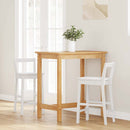 vidaXL 2 db fehér tömörfa gumiból bárszékek