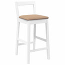 vidaXL 2 db fehér tömörfa gumiból bárszékek párnákkal