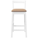 vidaXL 2 db fehér tömörfa gumiból bárszékek párnákkal