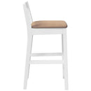 vidaXL 2 db fehér tömörfa gumiból bárszékek párnákkal