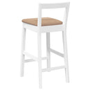vidaXL 2 db fehér tömörfa gumiból bárszékek párnákkal