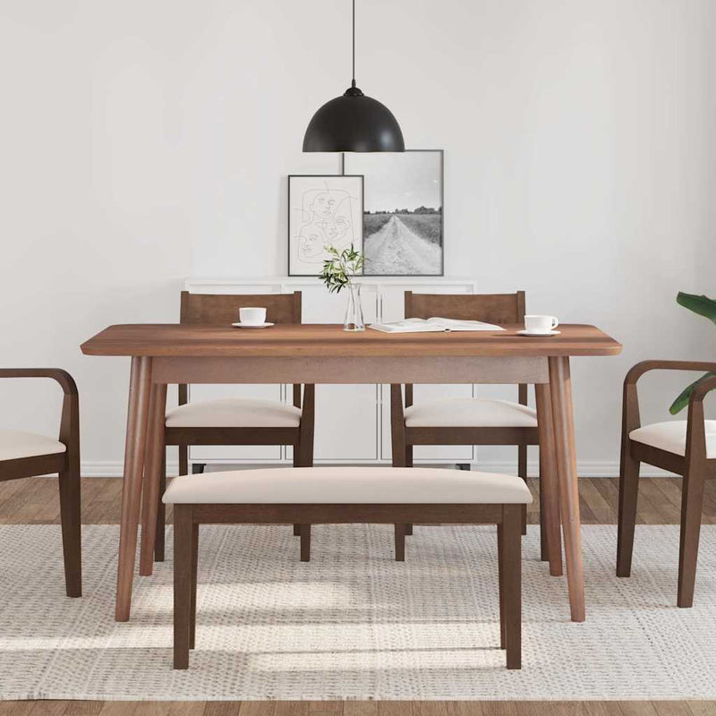 vidaXL barna tömörfa gumiból pad 90 cm