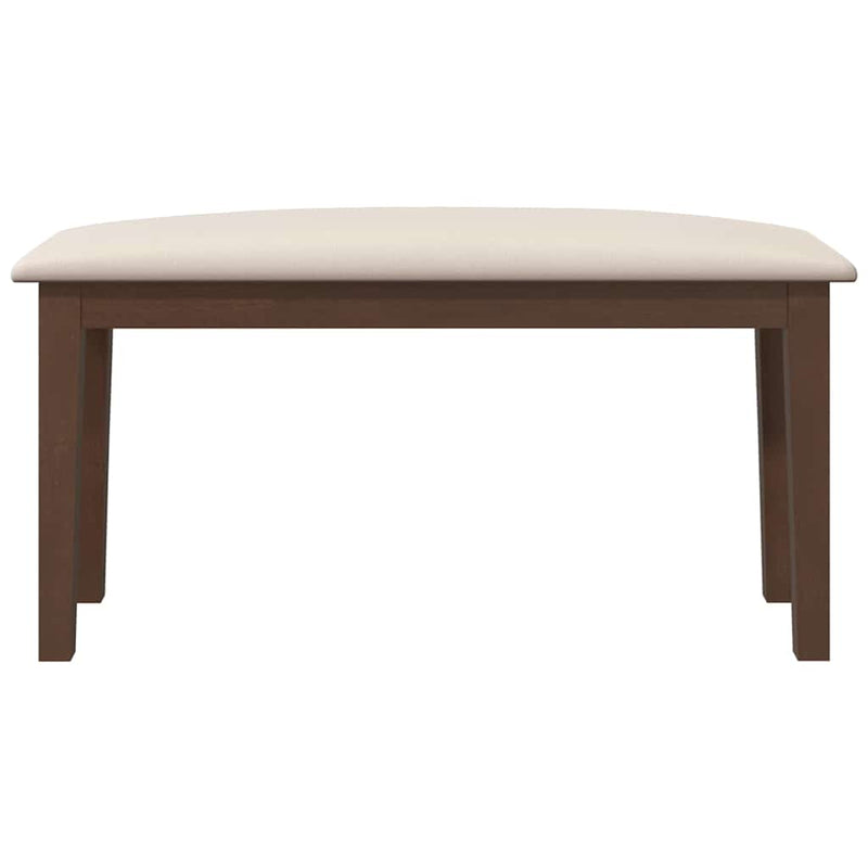 vidaXL barna tömörfa gumiból pad 90 cm