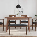 vidaXL barna tömörfa gumiból pad 90 cm