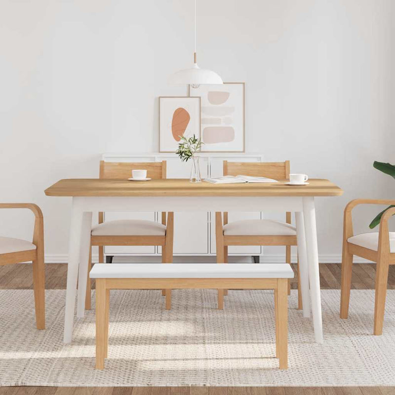 vidaXL fehér tömörfa gumiból pad 90 cm