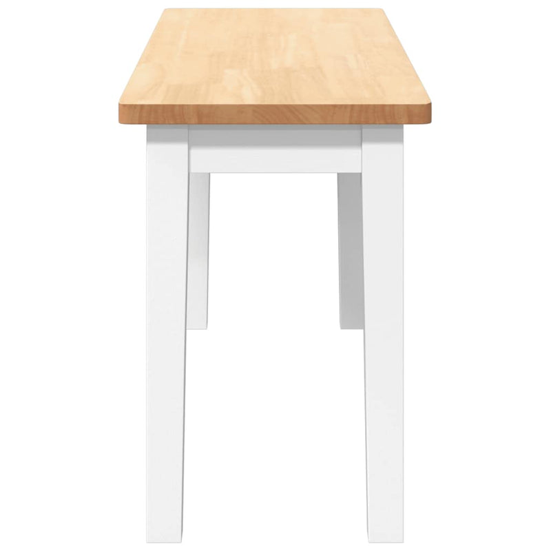 vidaXL fehér tömörfa gumiból pad 90 cm