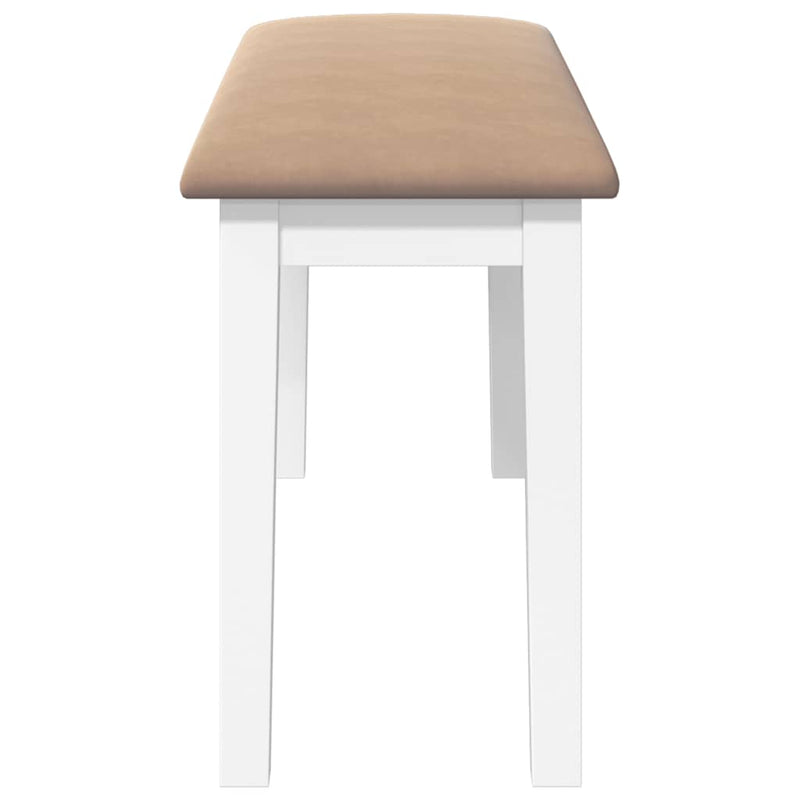 vidaXL fehér tömörfa gumiból pad 90 cm