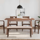 vidaXL barna tömörfa gumiból pad 110 cm