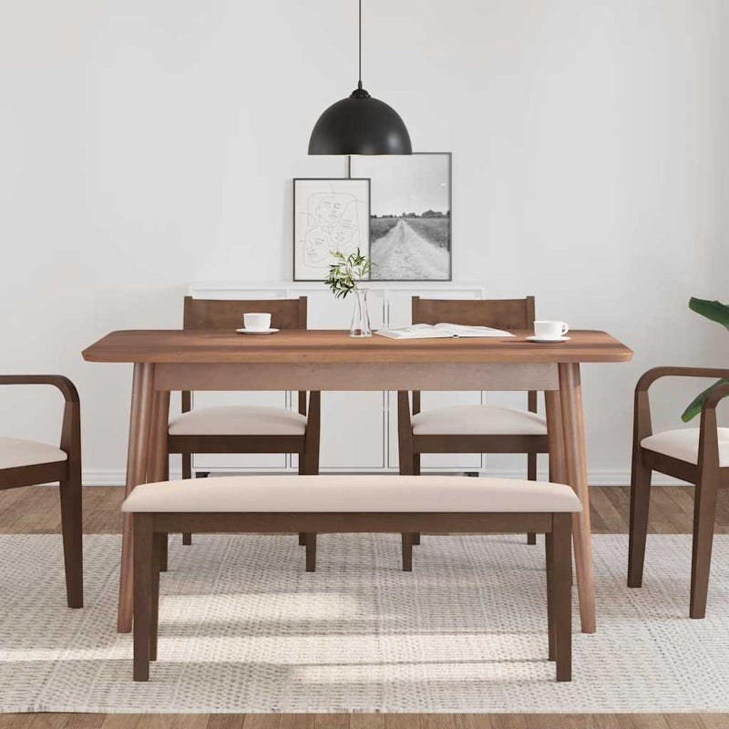 vidaXL barna tömörfa gumiból pad 110 cm