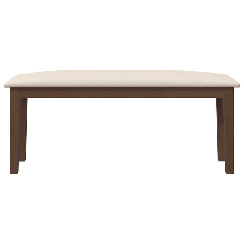 vidaXL barna tömörfa gumiból pad 110 cm