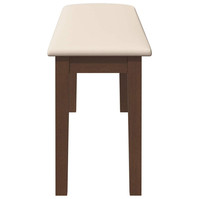 vidaXL barna tömörfa gumiból pad 110 cm