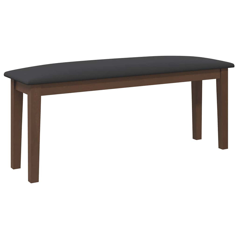 vidaXL barna tömörfa gumiból pad 110 cm