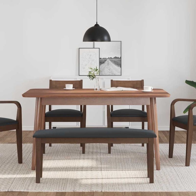 vidaXL barna tömörfa gumiból pad 110 cm