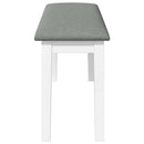 vidaXL fehér tömörfa gumiból pad 110 cm