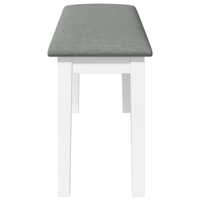 vidaXL fehér tömörfa gumiból pad 110 cm