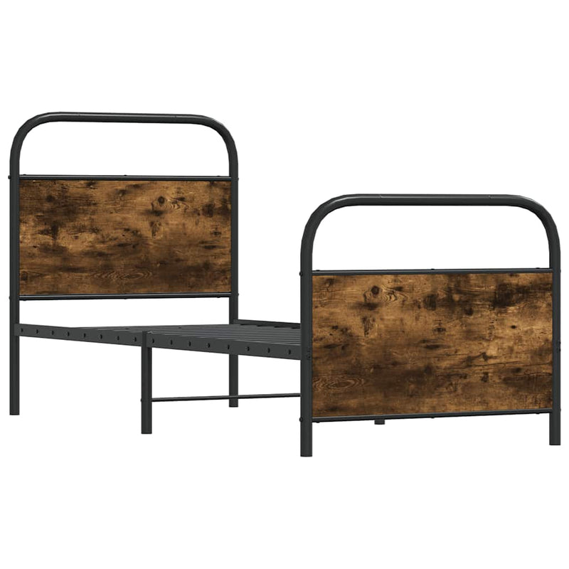 vidaXL ágykeret matrac nélkül 80x200 cm füstölt tölgy fűrészelt fa