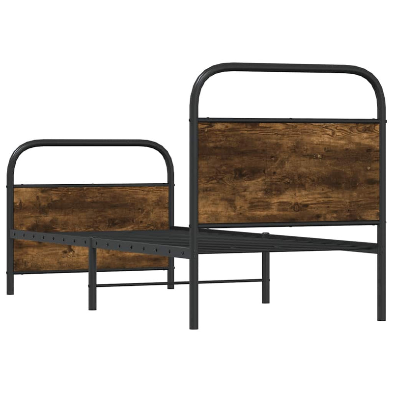 vidaXL ágykeret matrac nélkül 80x200 cm füstölt tölgy fűrészelt fa