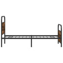 vidaXL ágykeret matrac nélkül 100x200 cm füstölt tölgy fűrészelt fa