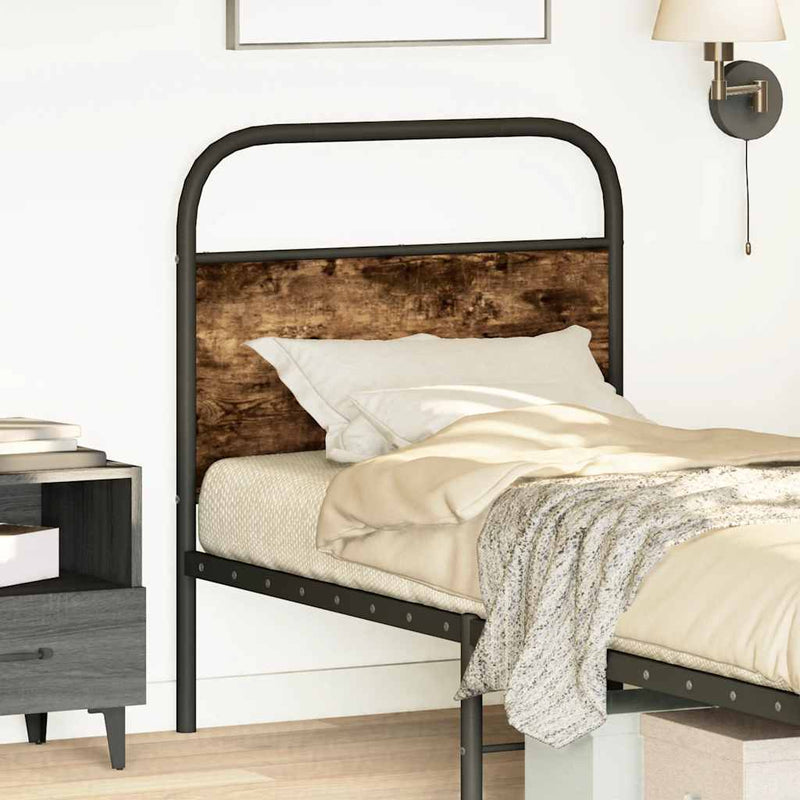 vidaXL fejtámla füstölt tölgy 75 cm acél és fűrészáru