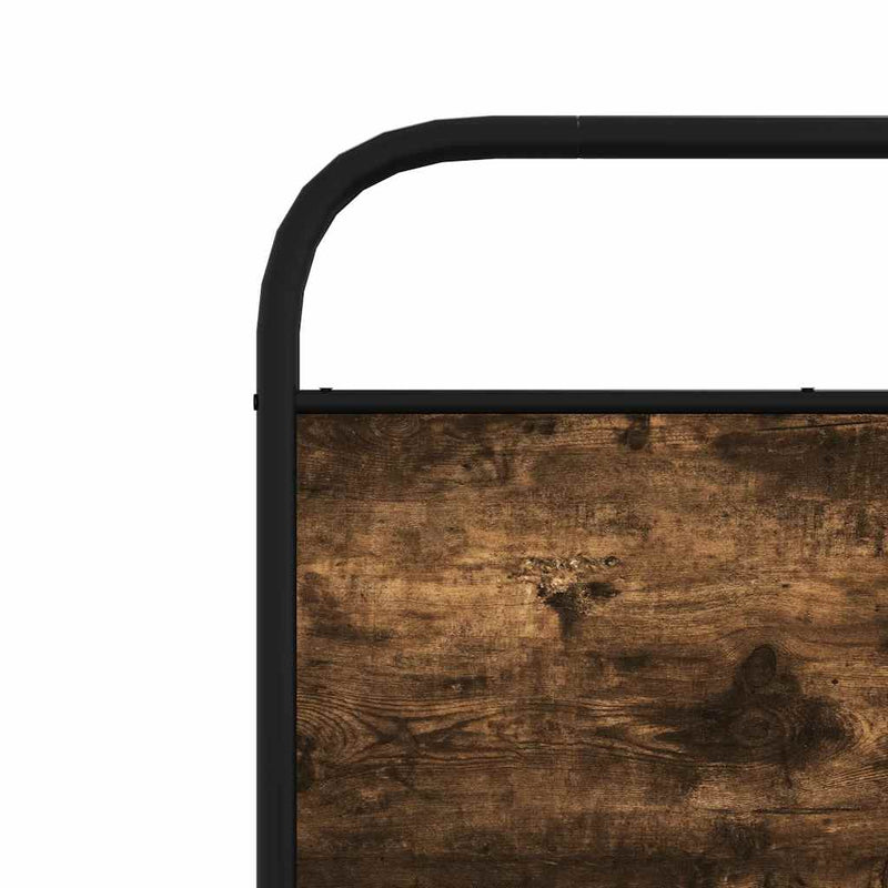 vidaXL fejtámla füstölt tölgy 107 cm acél és fűrészelt fa