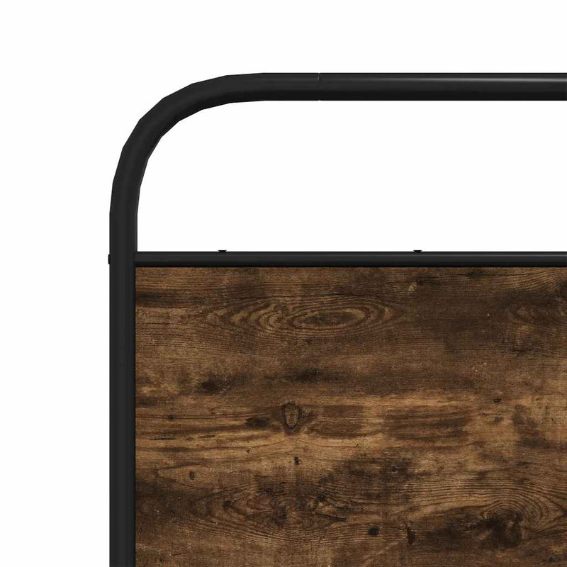 vidaXL fejtámla füstölt tölgy 140 cm acél és fűrészelt fa