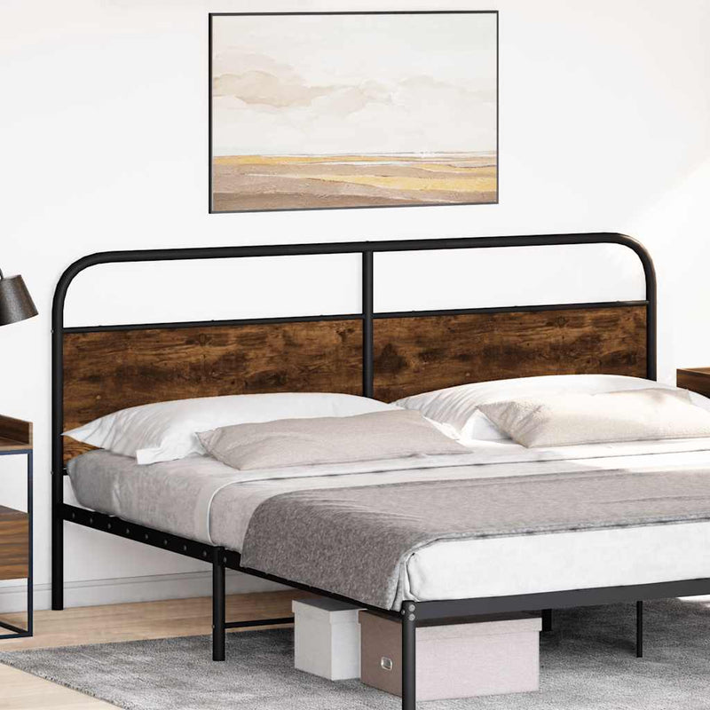 vidaXL fejtámla füstölt tölgy 190 cm acél és fűrészelt fa
