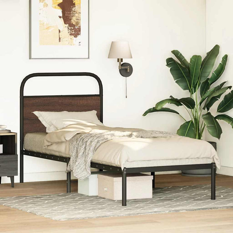vidaXL ágykeret matrac nélkül 80x200 cm barna tölgyfa műfa
