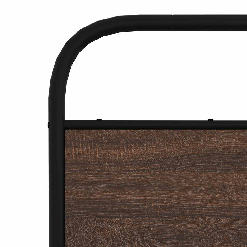 vidaXL barna tölgy színű acél és szerelt fa fejtámla 140 cm