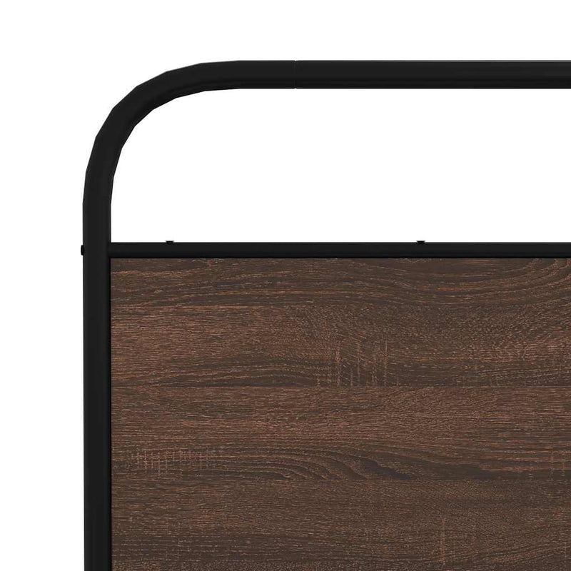 vidaXL barna tölgy színű acél és szerelt fa fejtámla 160 cm