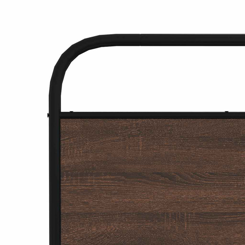 vidaXL barna tölgy színű acél és szerelt fa fejtámla 180 cm