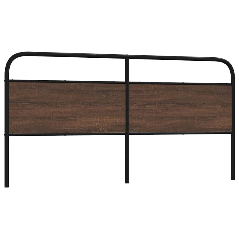 vidaXL barna tölgy színű acél és szerelt fa fejtámla 190 cm