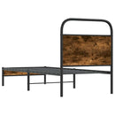 vidaXL Ágykeret matrac nélkül 75x190 cm gépesített fa füstölt tölgyfa