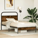 vidaXL ágykeret matrac nélkül 107x203 cm füstölt tölgy fűrészelt fa