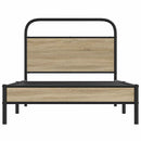 vidaXL ágykeret matrac nélkül 107x203 cm füstölt tölgy fűrészelt fa