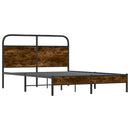 vidaXL ágykeret matrac nélkül 135x190 cm füstölt tölgy fűrészelt fa
