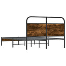 vidaXL ágykeret matrac nélkül 135x190 cm füstölt tölgy fűrészelt fa