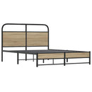 vidaXL ágykeret matrac nélkül 120x190 cm füstölt tölgy fűrészelt fa