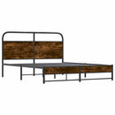 vidaXL ágykeret matrac nélkül 150x200 cm füstölt tölgy fűrészelt fa