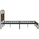 vidaXL ágykeret matrac nélkül 150x200 cm füstölt tölgy fűrészelt fa