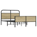 vidaXL ágykeret matrac nélkül 135x190 cm sonoma tölgyfa műfa