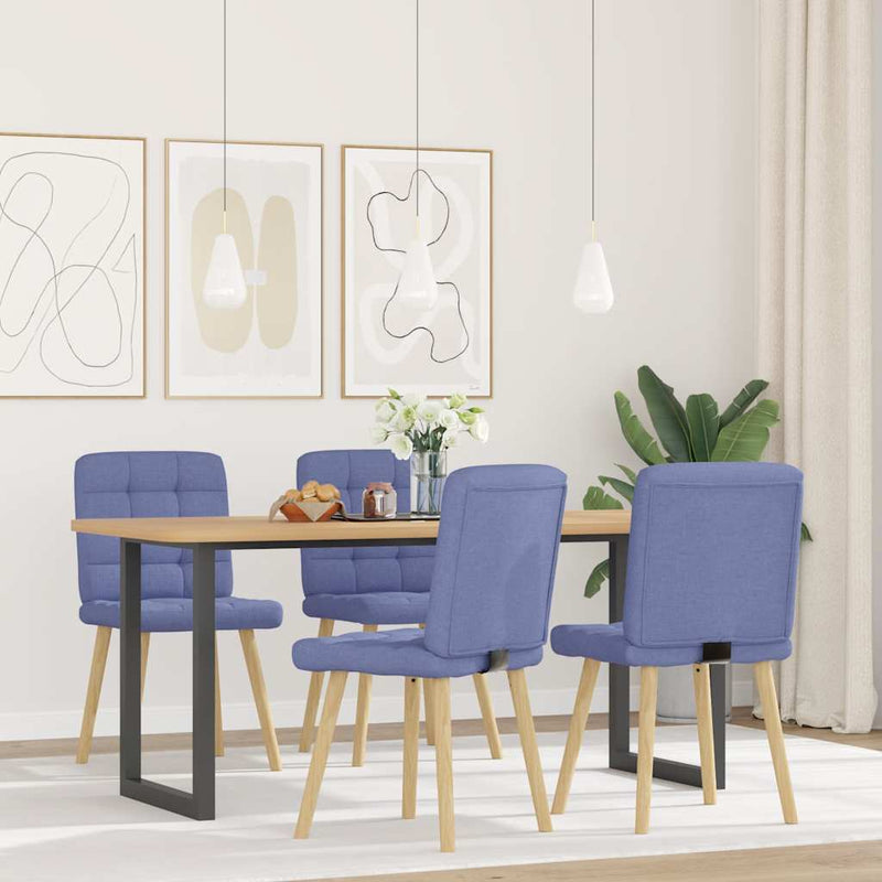 vidaXL étkezőszékek 4 db Jeans kék szövet