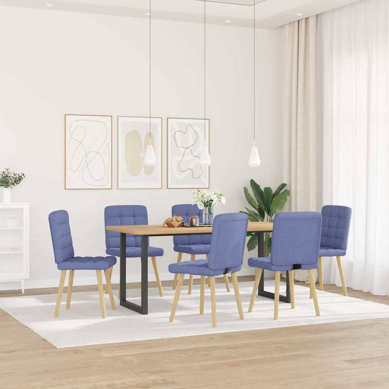 vidaXL étkezőszékek 6 db Jeans kék szövet